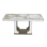 Aesthetic Rectangular Dining Table with Floral Design