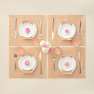 Tonal Striped Disposable Napkin Set in Orange, 100 Pieces