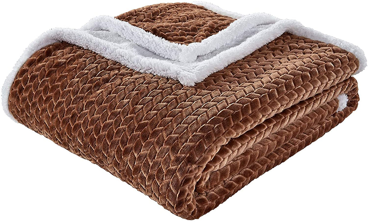 Home essentials braided sherpa blanket