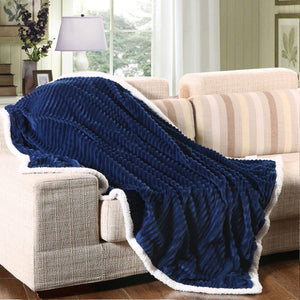 Decor&More Home Essentials Corduroy Sherpa Blanket (Multiple Size Options)