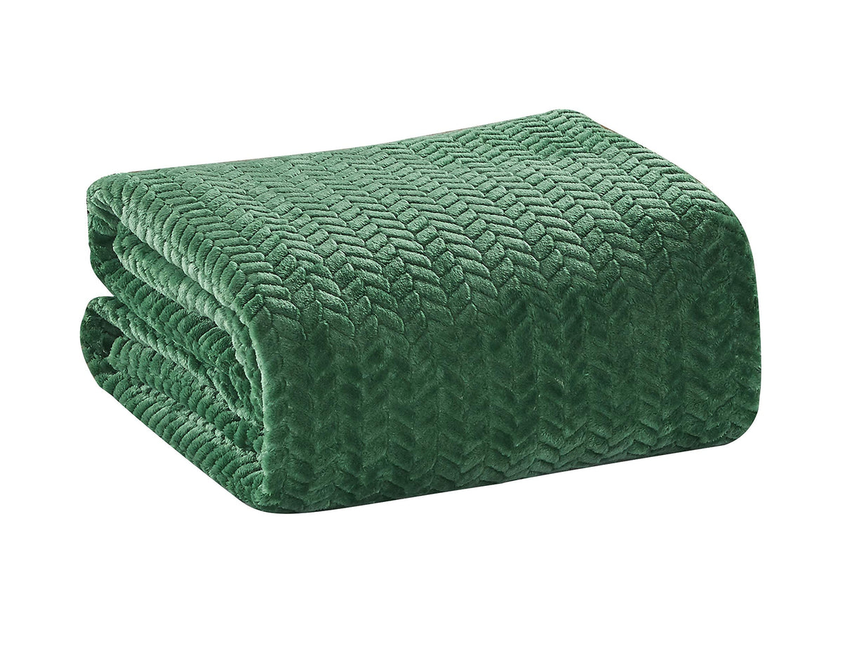 Decor&More HomeEssentials Extra Heavy and Plush Chevron Braided Microplush Jacquard Blanket