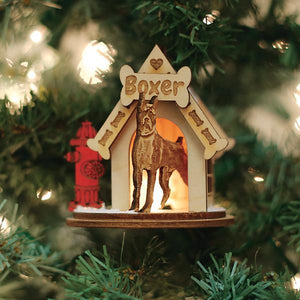 Boxer Ornament 2.75 X 2.75 X 3 Light-Up Cottage