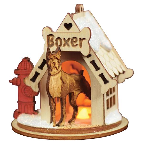 Boxer Ornament 2.75 X 2.75 X 3 Light-Up Cottage