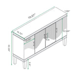 Champagne 4-Door Cabinet with Adjustable Shelves