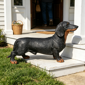 26" Black And Tan Dachshund Statue