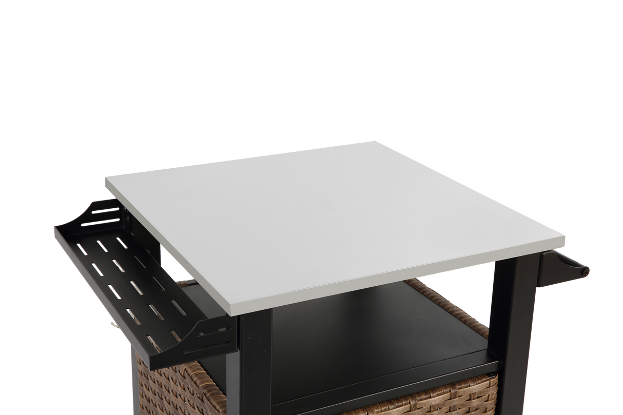 Single Door Outdoor Bar Cart with Stainless Steel Tabletop