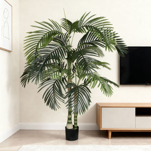 6Ft Golden Cane Artificial Palm Tree With Plastic Pot