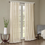 Solid crushed curtain panel pair(2 pcs window panels)