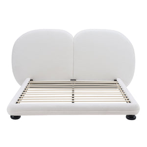 Extra Thick Upholstered Platform Bed Frame with Luxury Split Headboard