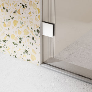 Frameless Single Sliding Soft Close Shower Doors, 5/16" Sgcc Tempered Glass
