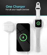 2-in-1 Charger Desinged for iPhone and Apple Watch Combo - Magnetic Dual Sided Charging Compatible with MagSafe (USB C)