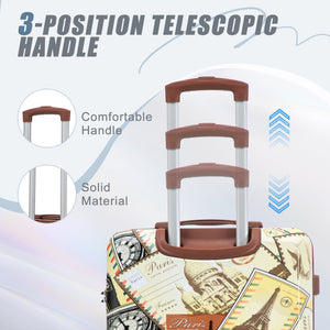 3-Piece PC Spinner Wheel Luggage Set with Printed Pattern