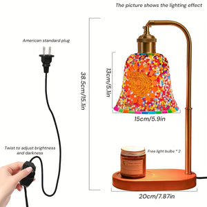 Turkish Mosaic Candle Lamp – Dimmable Glass Table Light for Bedroom & Holidays