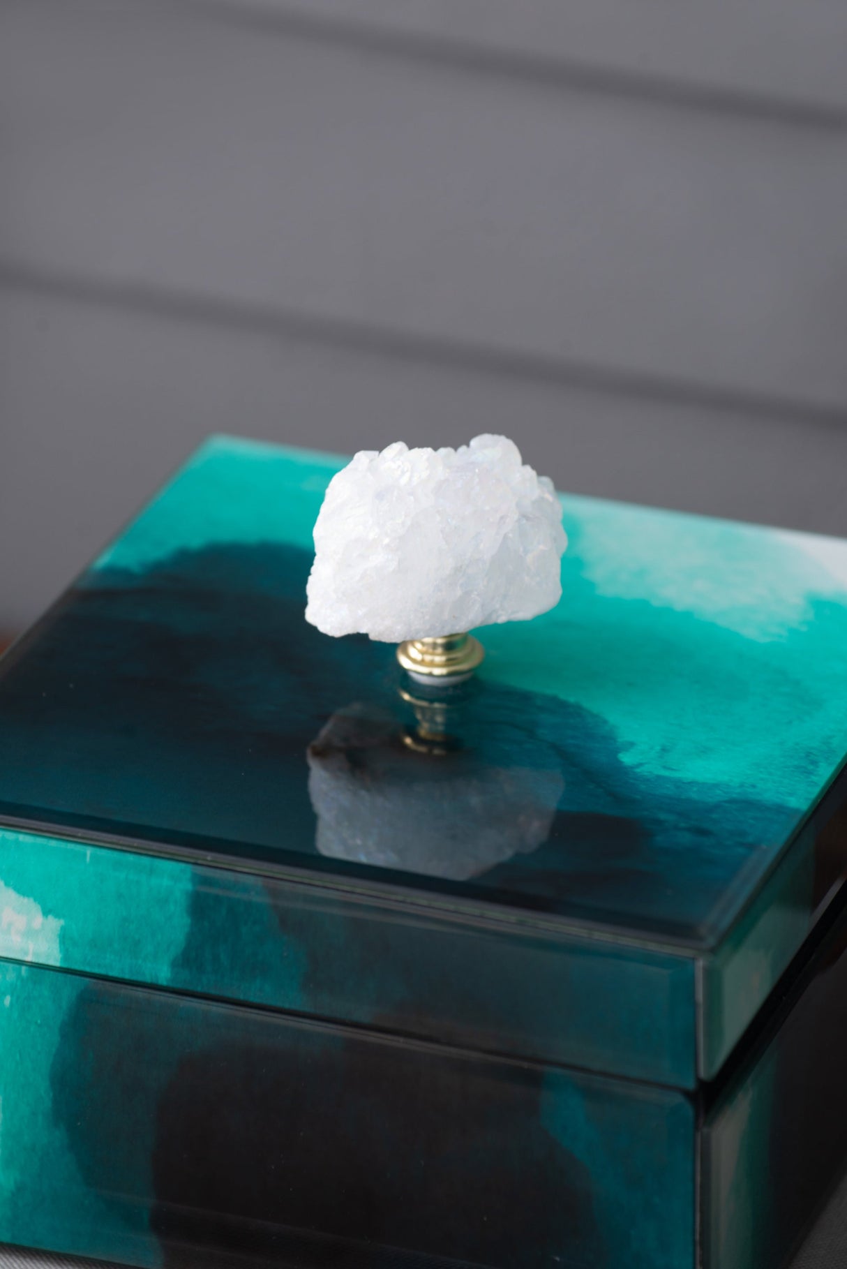 6' x 6' x 5' Bethany Aqua Jewelry Box, Stackable Decorative Storage Boxes With Lids