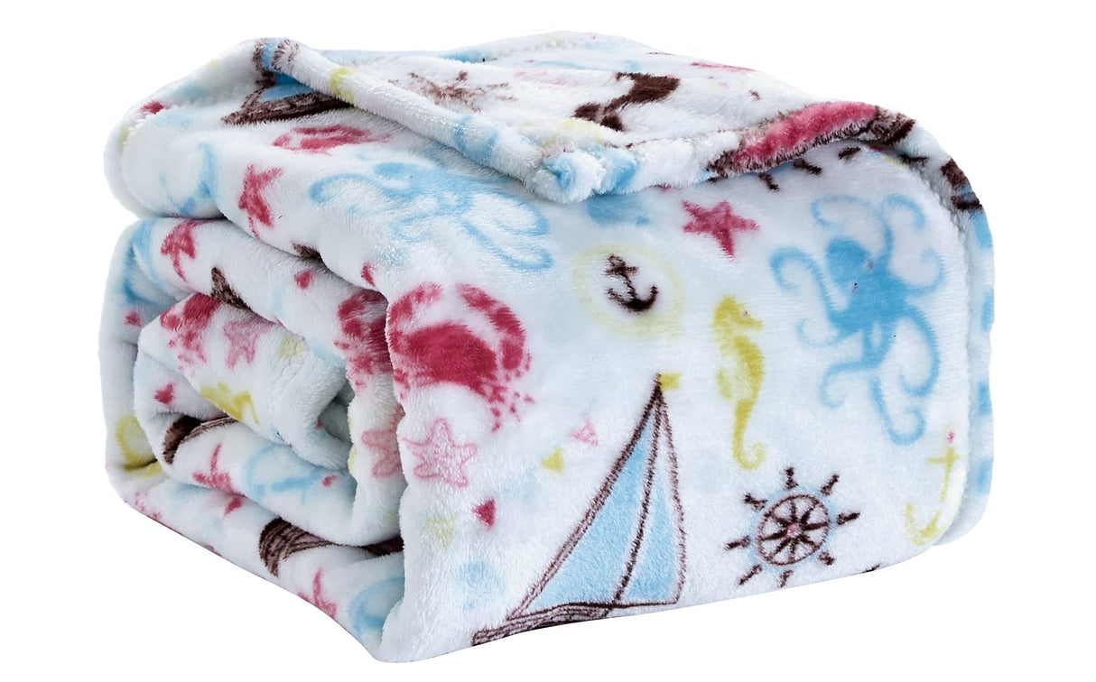 Faith, Hope, Love Home Decor The Shore Extra Soft Throw Blanket (50" X 60") - Sea Life Nautical Throw Blanket