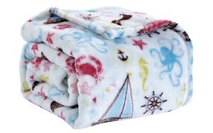 Faith, Hope, Love Home Decor The Shore Extra Soft Throw Blanket (50" X 60") - Sea Life Nautical Throw Blanket