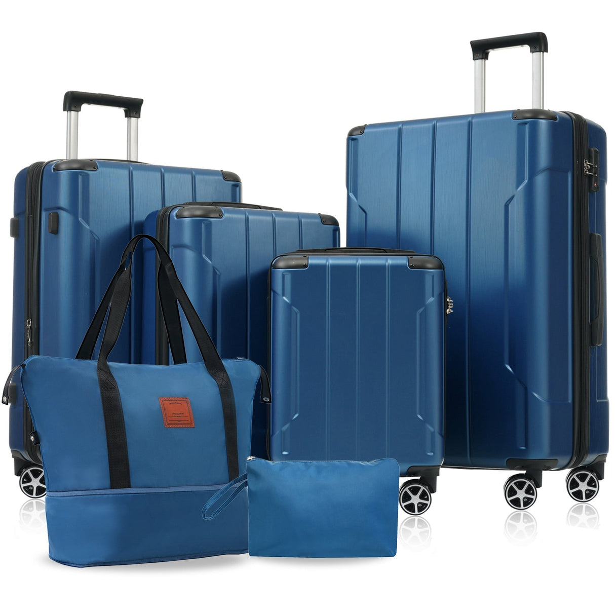 Hardshell Luggage Sets 6 Piece Suitcase Set Blue