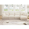 Slipcovered L Shape Sectional Long Sofa Couch - 4 Seater