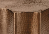 Artifact End Table with Scalloped Design and Hammered Texture