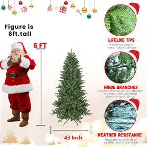 6ft Artificial Christmas Tree with 1168 Branch Tips Full Lush Pine