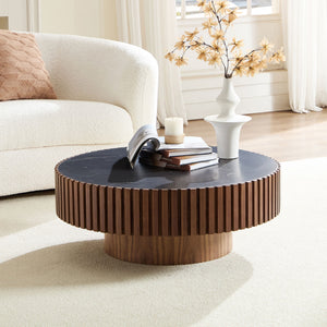 35.43" Nesting Round Sintered Stone Coffee Table