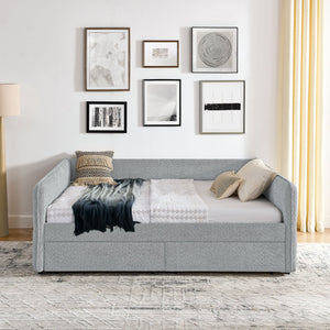 Upholstered Daybed & 2 Drawers
