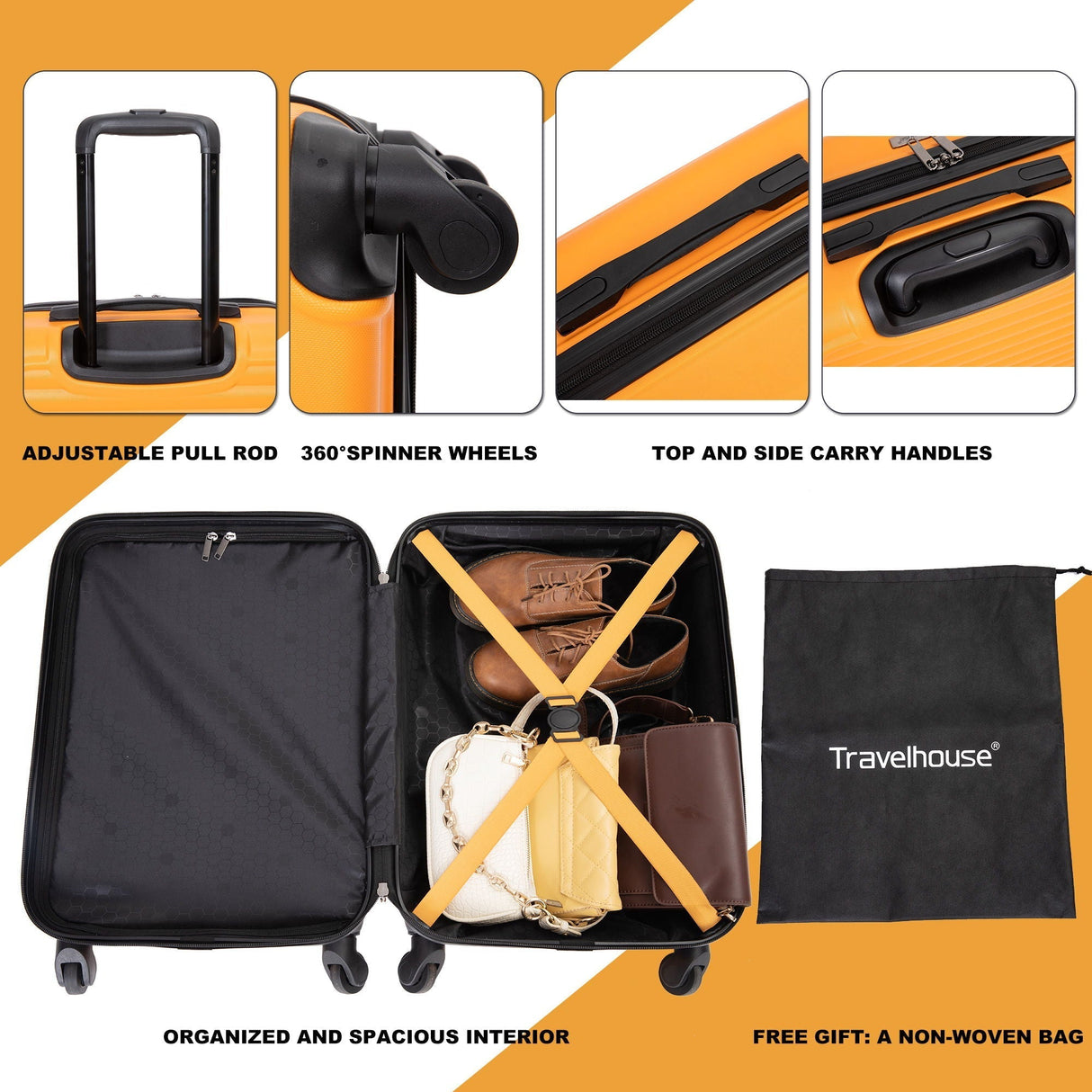 20" Carry On Lightweight Hardside Luggage with Spinner Wheels