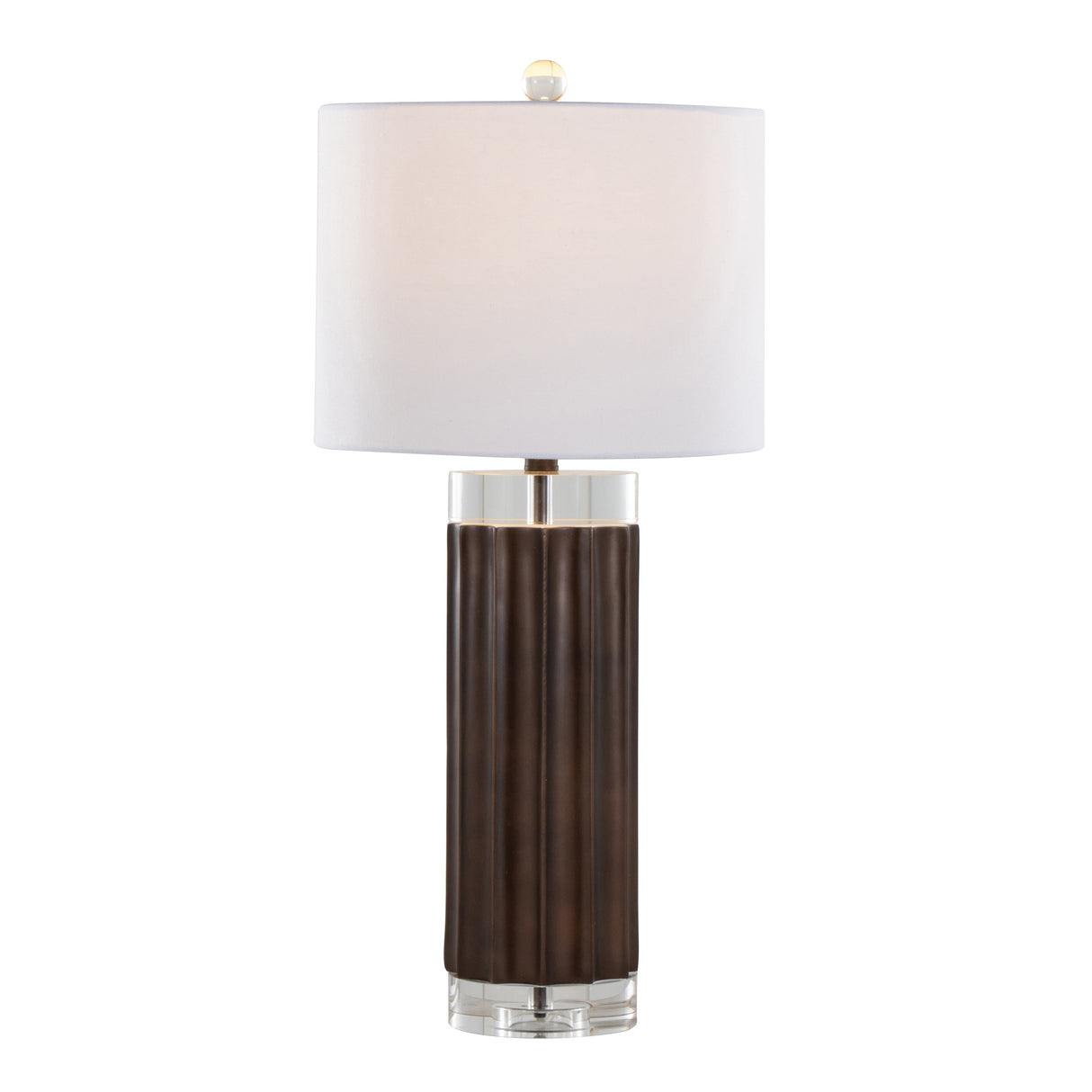 Cylinder Fluted Contemporary Polyresin Table Lamp Set of 2