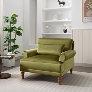 Elegant Circular Armrests Arm Chair with Ergonomic Lumbar Support