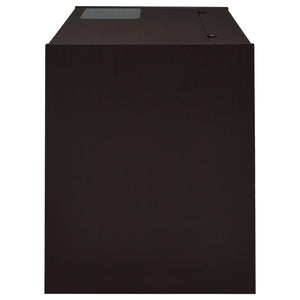 Maxim - 2 Drawer Computer Desk With Lift Top Storage And Power Outlet - Cappuccino