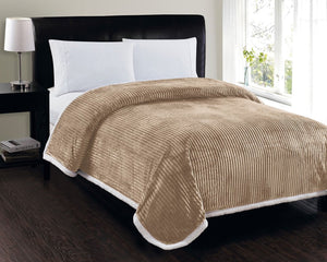 Decor&More Ultra Lush Reversible Sherpa Corduroy Blanket