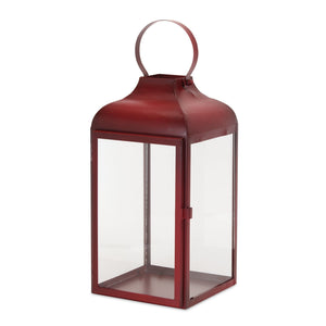 Modern Red Metal Lantern (Set of 3)