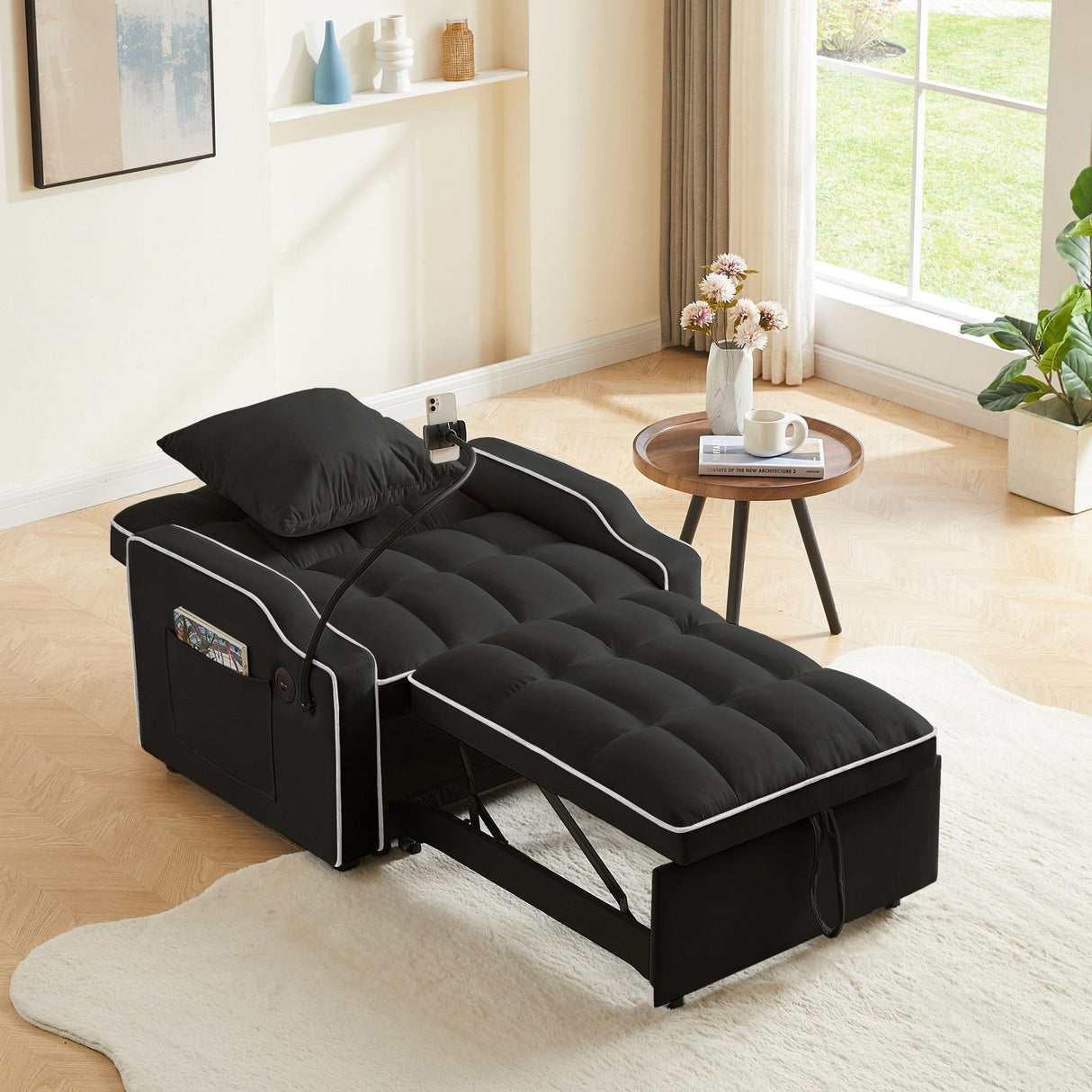 Sleeper Sofa Chair Bed - 3 In 1 Convertible Sofa