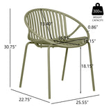 Patio Dining Chairs Stackable Chairs with Breathable Design (Set of 2)