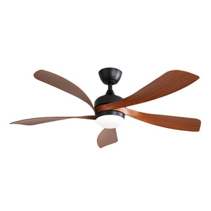 45-Inch Ceiling Fan with DC Motor and Integrated Light - Wood Grain