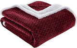Homeessentials ultra lush heavy sherpa throw blanket (50" x 60")