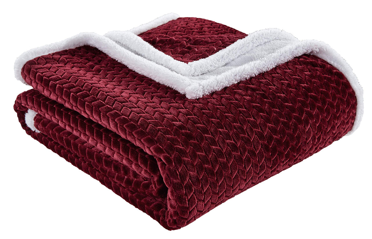 Decor&More HomeEssentials Ultra Lush Heavy Sherpa Throw Blanket (50" x 60")