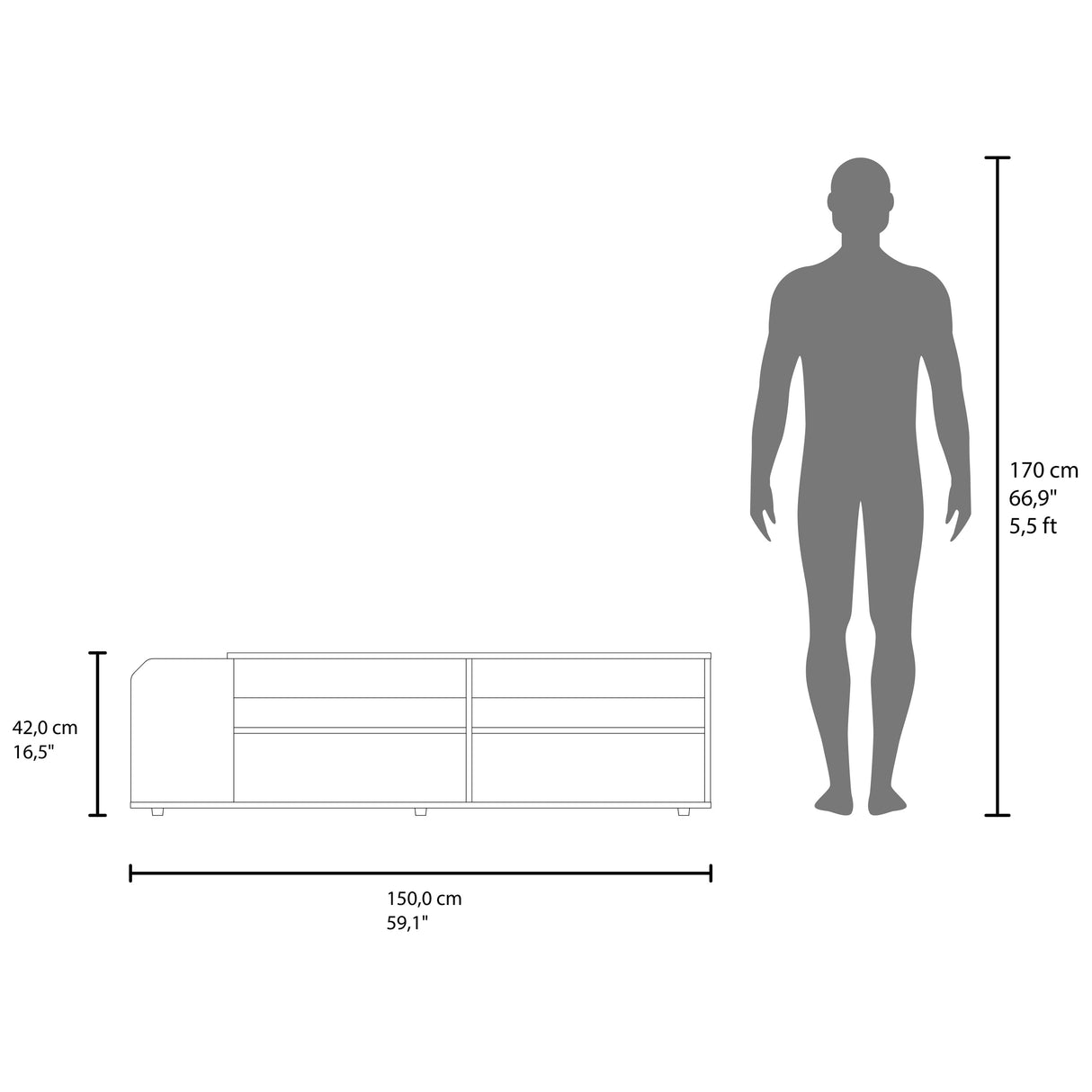 Solene TV Stand with Open Shelves
