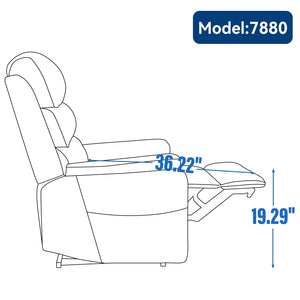 Brown Leatheraire Power Lift Recliner Chair with Dual Motor and Massage - Brown