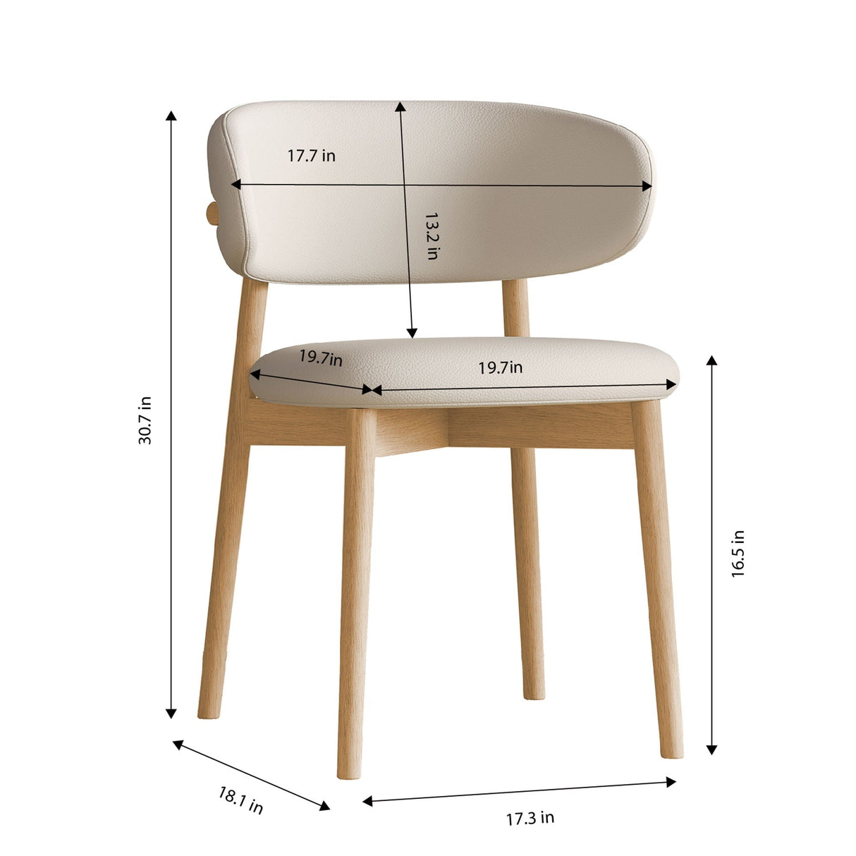 Dining Chair Set of 2 for Dining Room and Kitchen - White