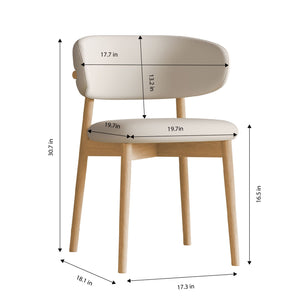 Dining Chair Set of 2 for Dining Room and Kitchen - White