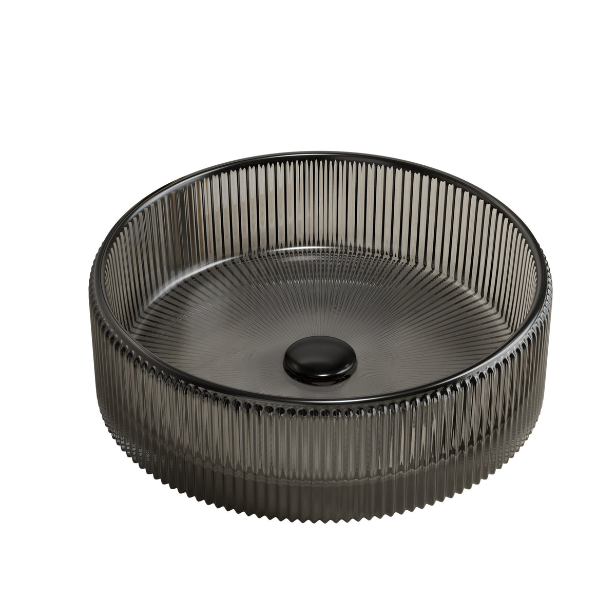 Sonny 14'' Bathroom Round Crystal Glass Sink without Faucet