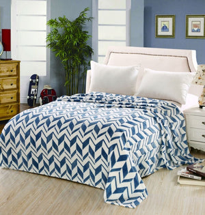 Decor&More Ultra Lush Microplush Chevron Shock Wave Microplush Blanket