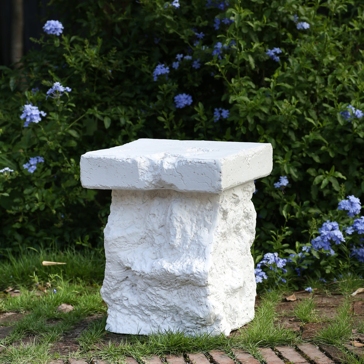 Talia Outdoor Patio Modern Artistry MGO Side Table, White