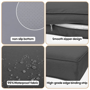 Cushion Covers For 7 Piece Wicker Sectional Sofa, 14 Pack Seat And Back Slipcovers With Zipper