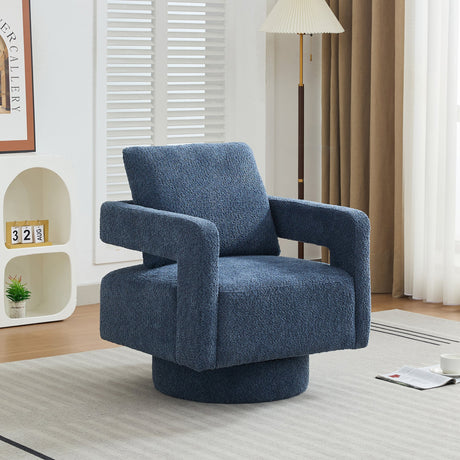 Stonewell Square Swivel Accent Chair with Open Back