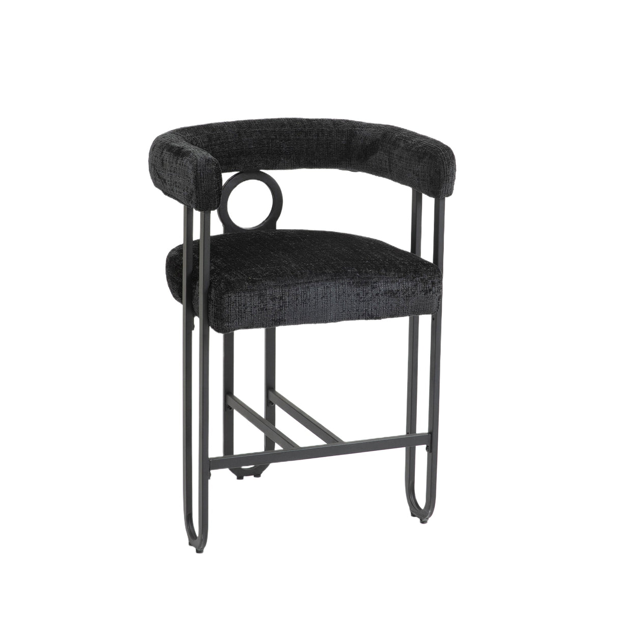 Household bar stools set of 2, modern upholstered with back
