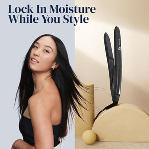 Bio Ionic 10X Styling Iron, Hair Straightener with 1" Sonic Vibrating Plates, Flat Iron with Moisturizing Heat Technology, Versatile Hair Straightener and Curler