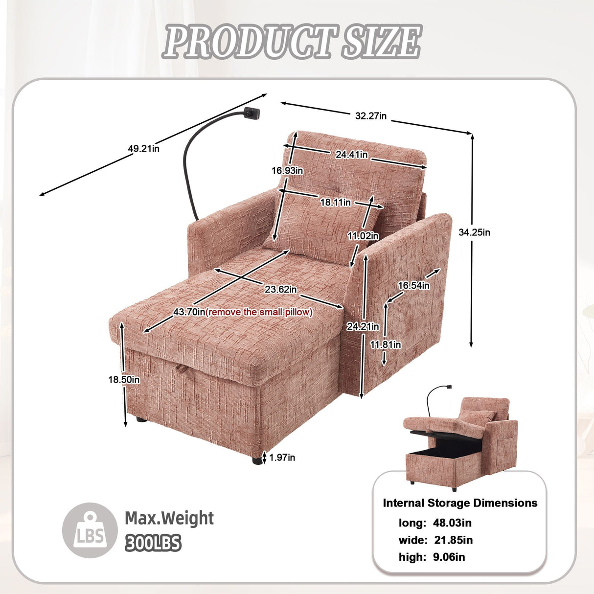 Multifunctional Recliner Sofa with Storage and Phone Bracket