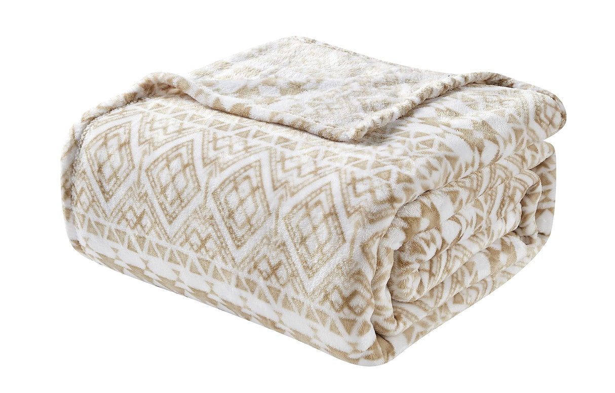 Faith, Hope, Love Home Decor Microplush Blanket Beige Aztec
